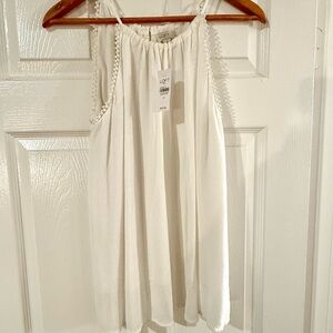 NWT LOFT White Sleeveless Blouse